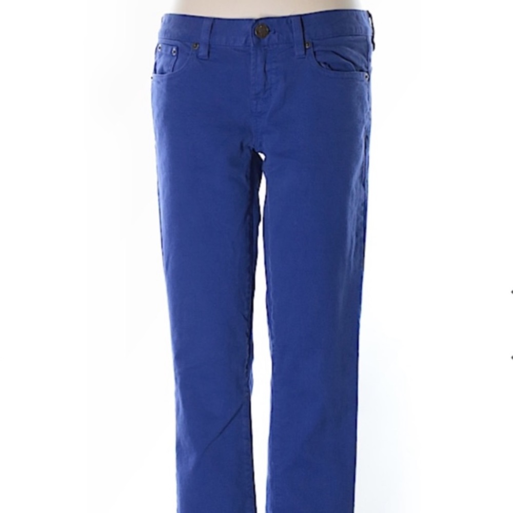 J Crew bright blue skinny jeans